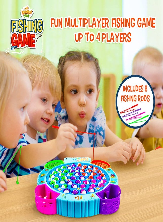 IPIDIPI TOYS لعبة صيد السمك للأطفال من إيبيديبي تويز، 45 سمكة و8 صنارات - لعبة سمك مغناطيسية مع لوحة دوارة وموسيقى - نشاط لتنمية المهارات الحركية للأطفال الصغار، بنين وبنات من عمر 3 سنوات فما فوق - هدايا مميزة لحفلات الأطفال - Image 3